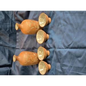 Rustic Ceramic Sake Set with Bottles and Cups